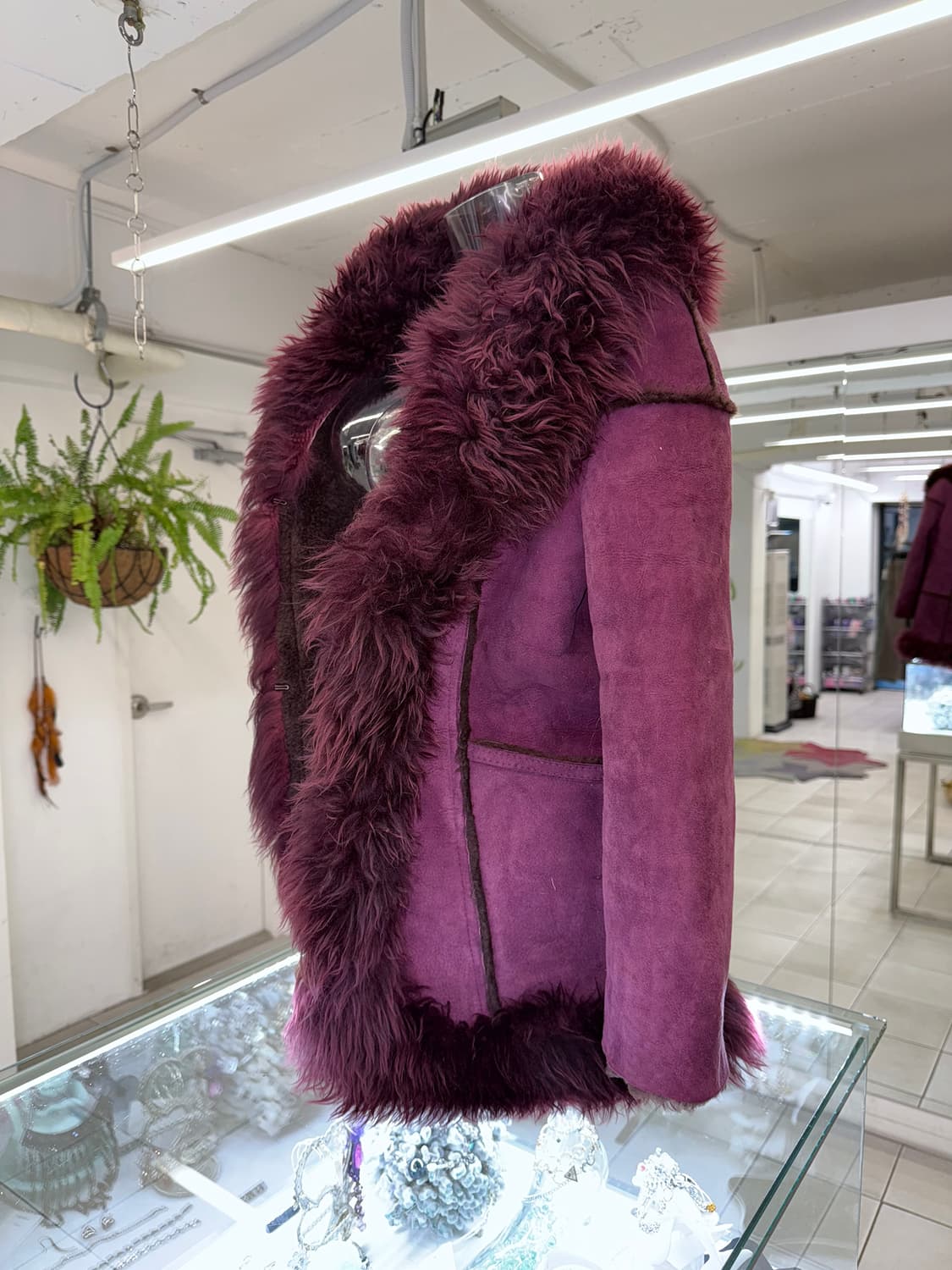 wine shearling jacket 상품이미지3