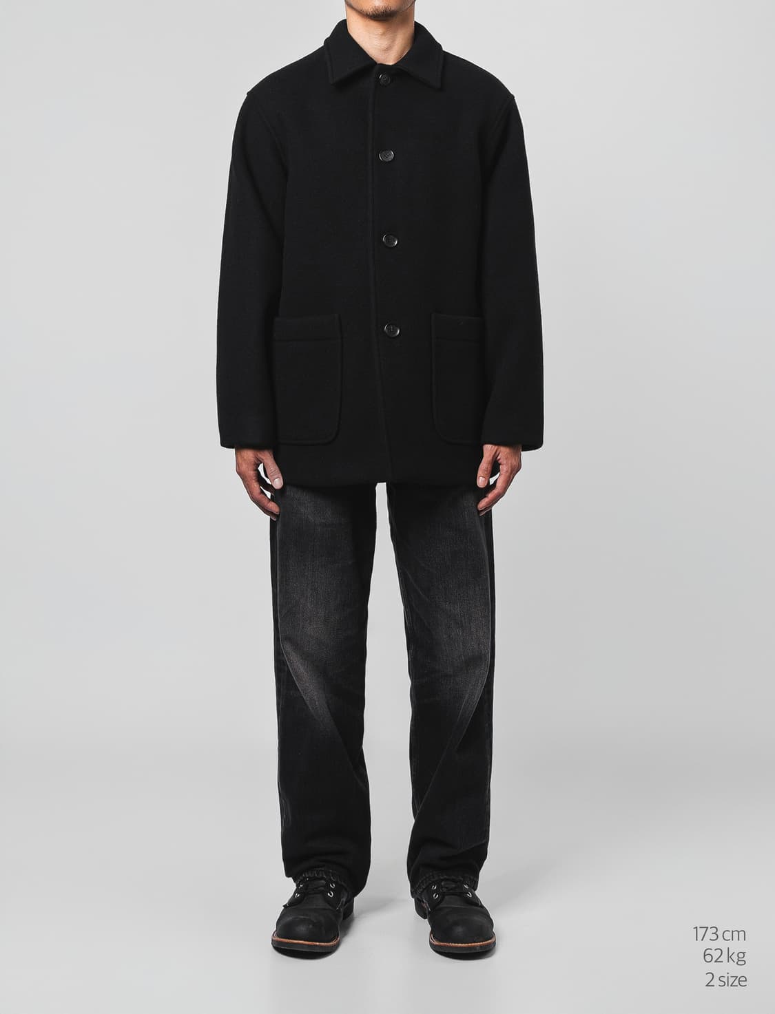 스테디에브리웨어 하프 코트 블랙 2 상품이미지8