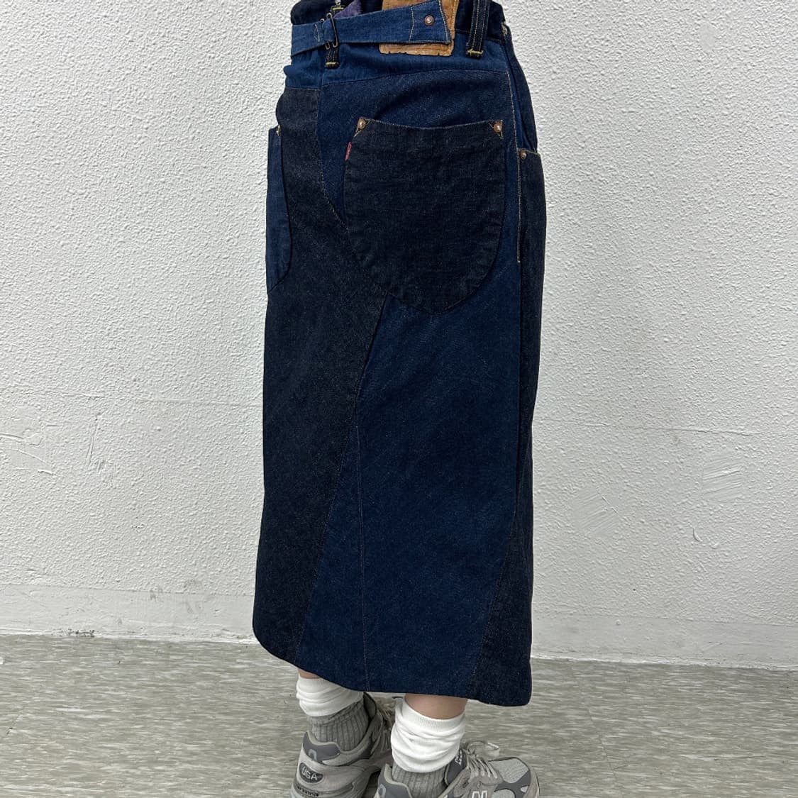 빈티지 데님 패치워크 롱스커트 S 상품이미지2