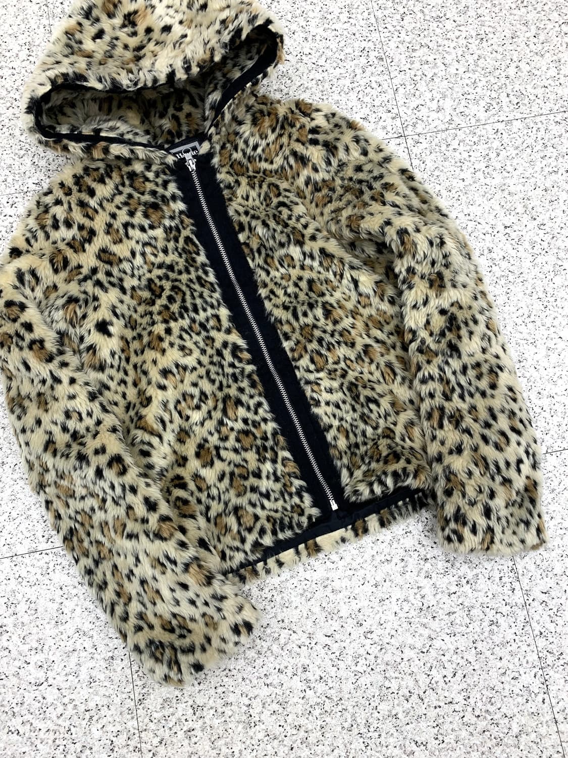 Leopard hood fur jacket  상품이미지5