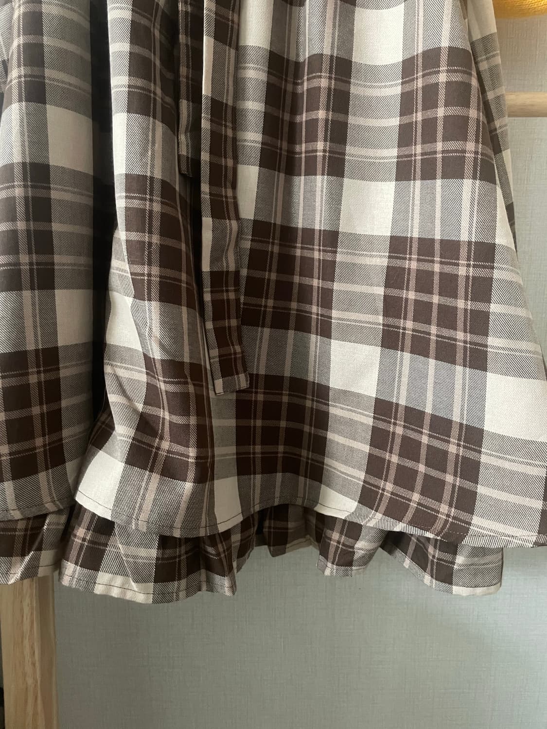 모리걸 빈티지 엑시즈팜 가디건 체크스커트 set🤍🤎 상품이미지4