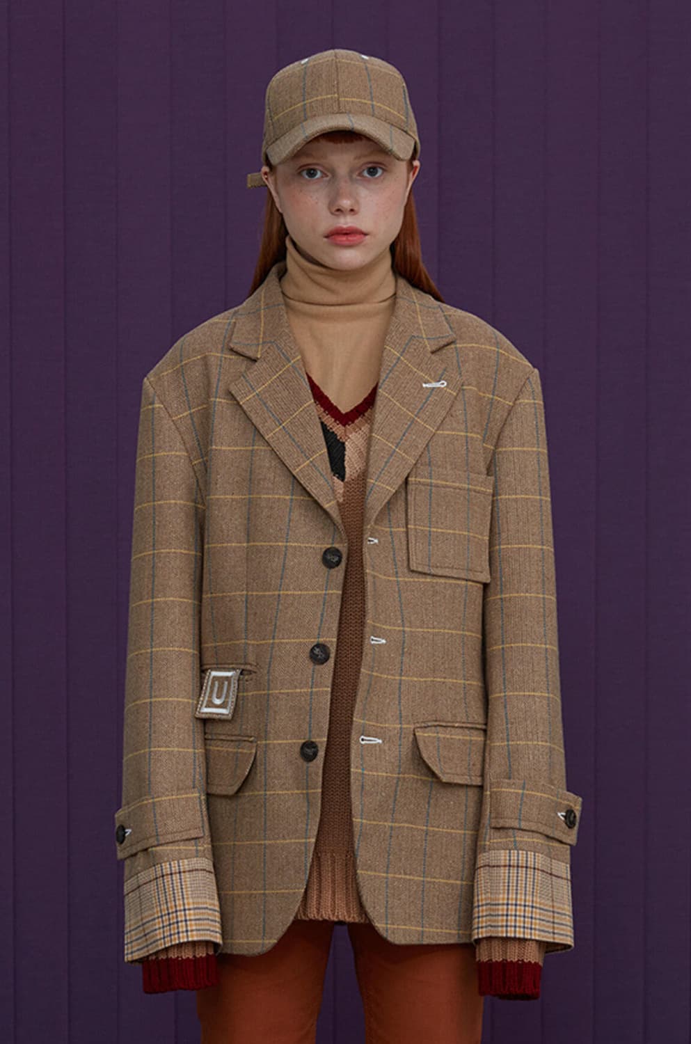 새상품) 어널로이드 체크 자켓 L 상품이미지1