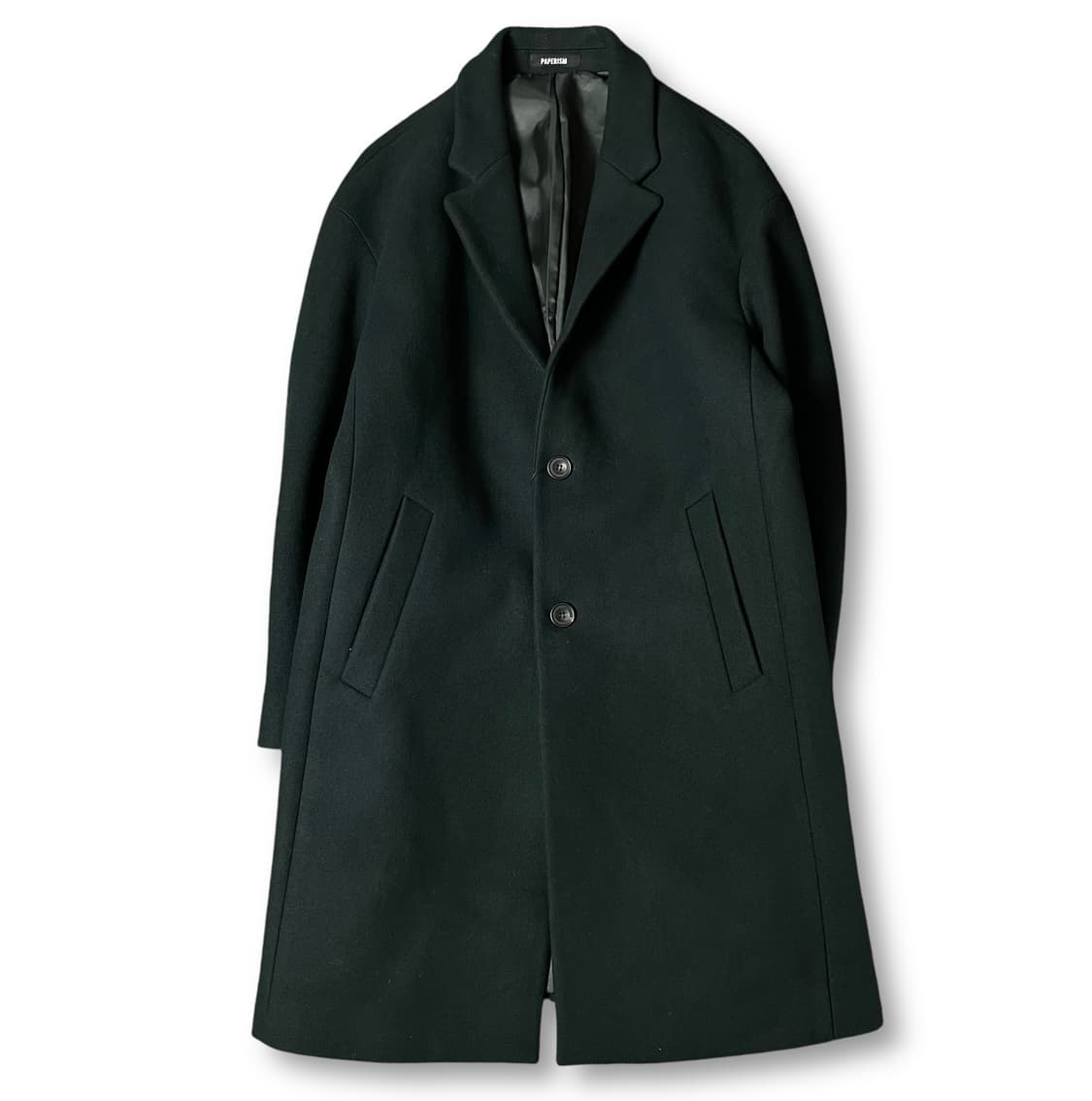 페이퍼리즘 딥그린 울 미디 코트 L 상품이미지1