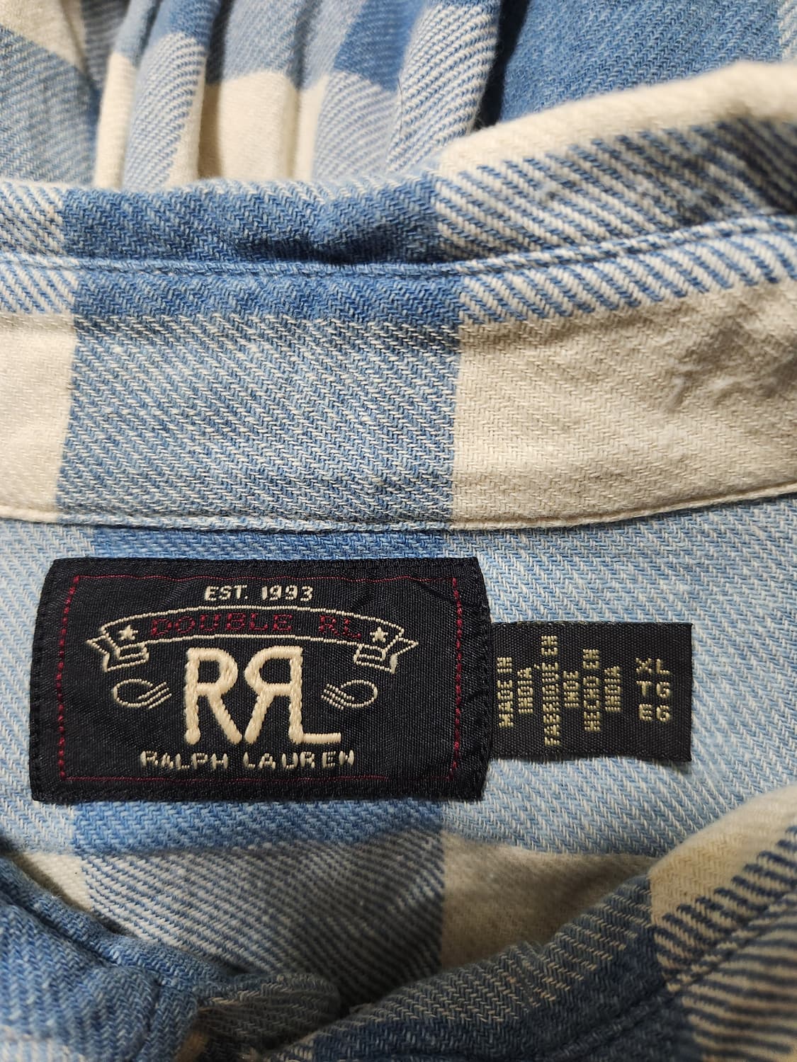 Rrl 플래드 트윌 웨스턴 셔츠 XL 상품이미지4