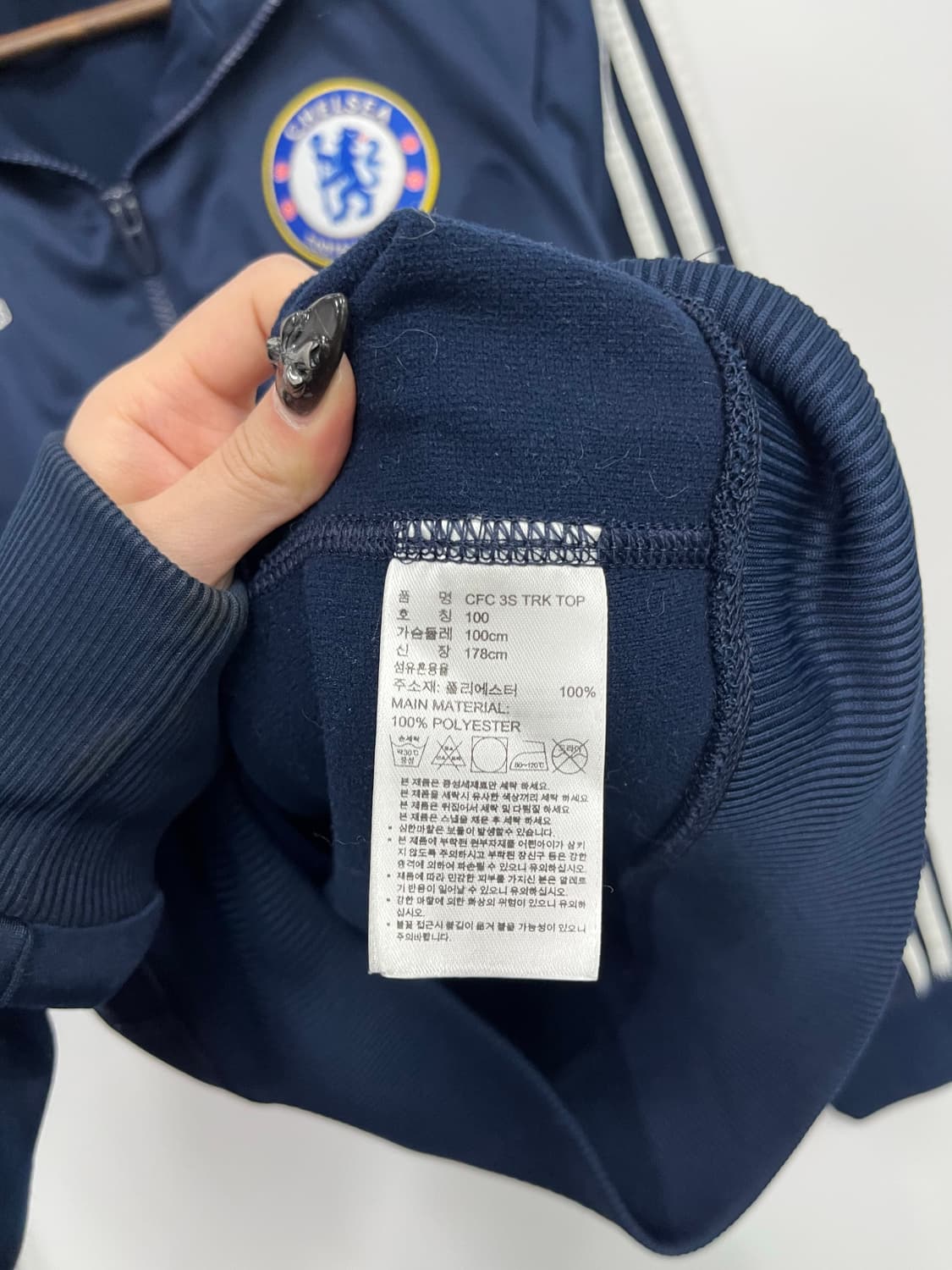 아디다스 네이비 첼시 축구 져지 트랙탑 : :  상품이미지4