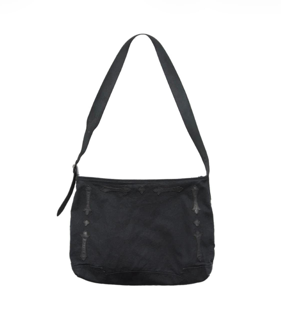 폴리테루 1011 플뢰르 패치드 크로스백 워시드 블랙 상품이미지1