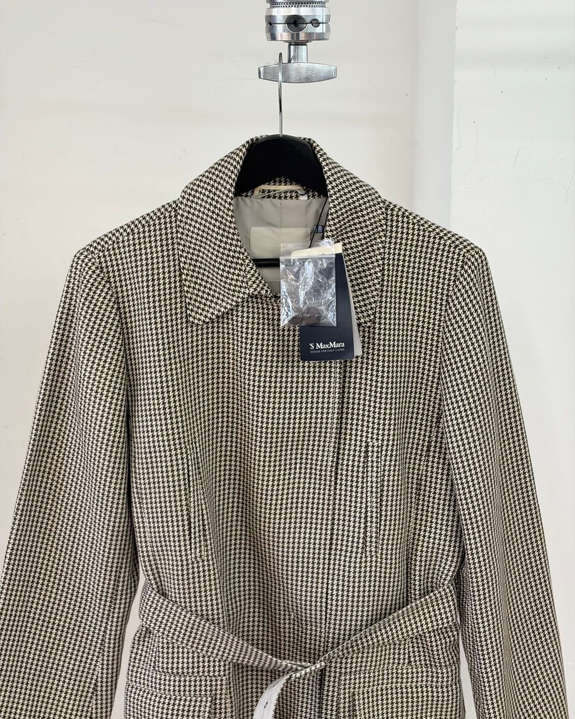 에스막스마라 하운드체크 벨티드 린넨 혼방 코트  상품이미지4