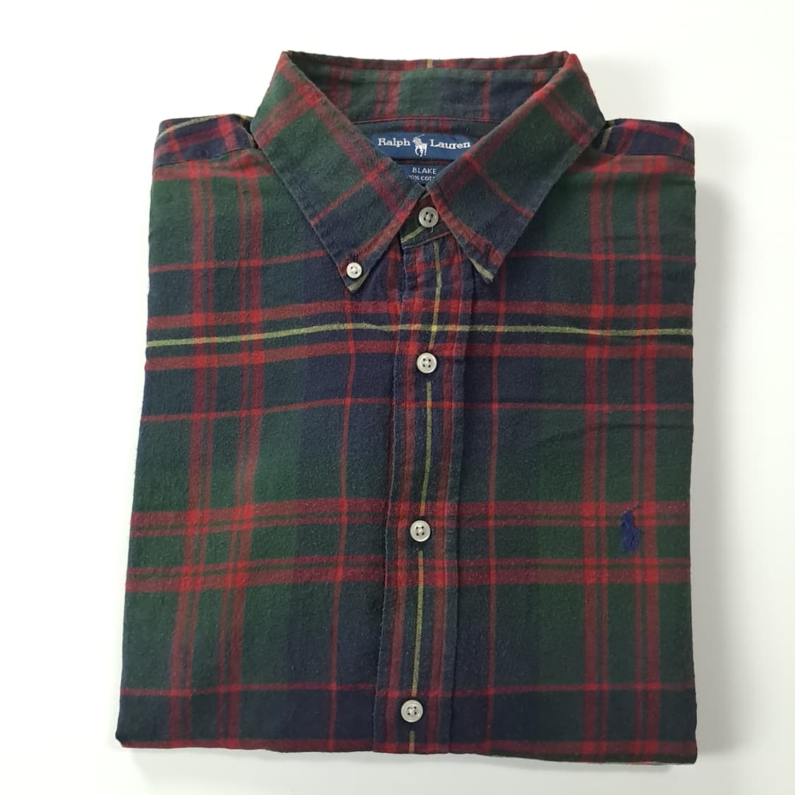 CK222 XL 폴로 90s 홍콩판 블랙워치 라이트플란넬 셔츠 남방 상품이미지7