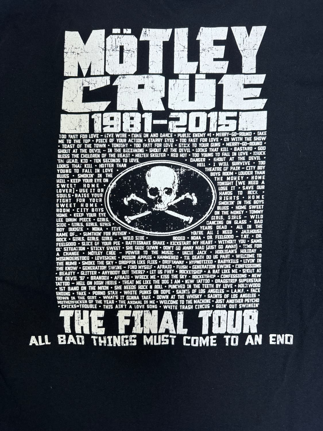 빈티지 머틀리크루 MOTLEY CRUE  파이널투어 티셔츠 2XL 상품이미지6