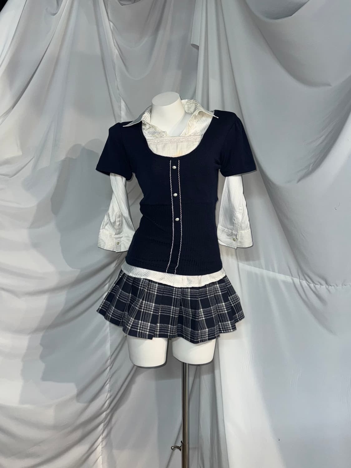 세실맥비 네이비 히메 갸루 프레피 코디세트 상품이미지4