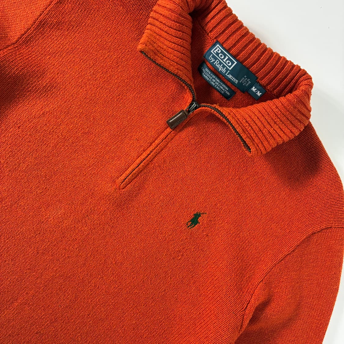 Polo 폴로 랄프로렌 코랄 오렌지 쿼터집업 니트 상품이미지3
