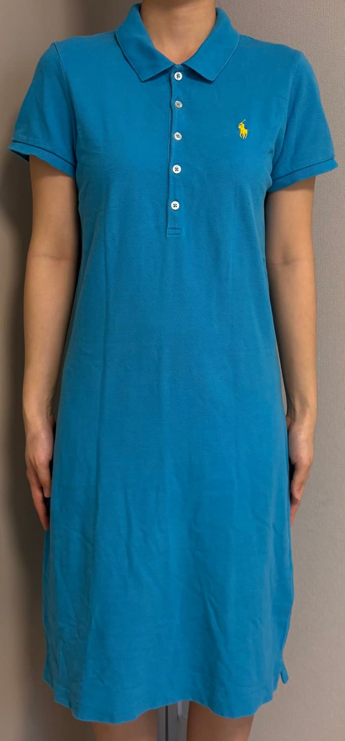 폴로 하늘색 롱원피스 상품이미지3