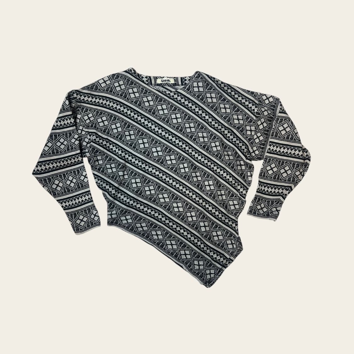 T062 빈티지 INNIR 모노 자카드 스웨터 M 상품이미지1