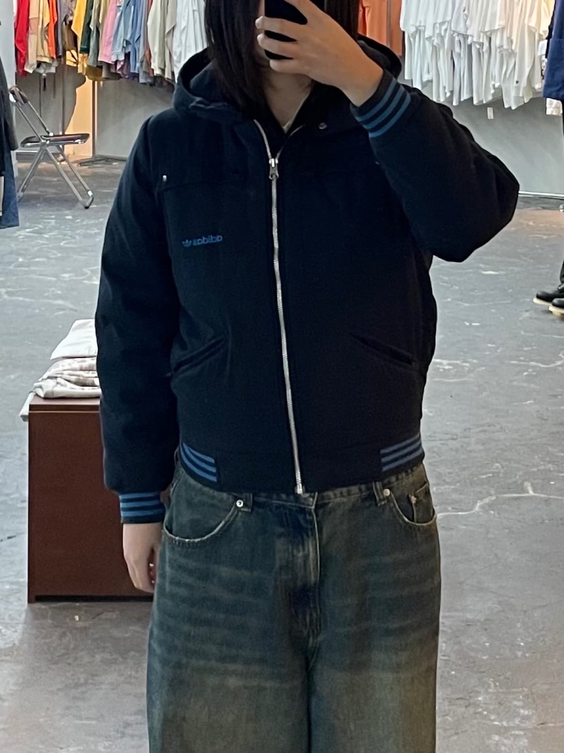 아디다스 네이비 윈터봄버 숏패딩 H1419 상품이미지1