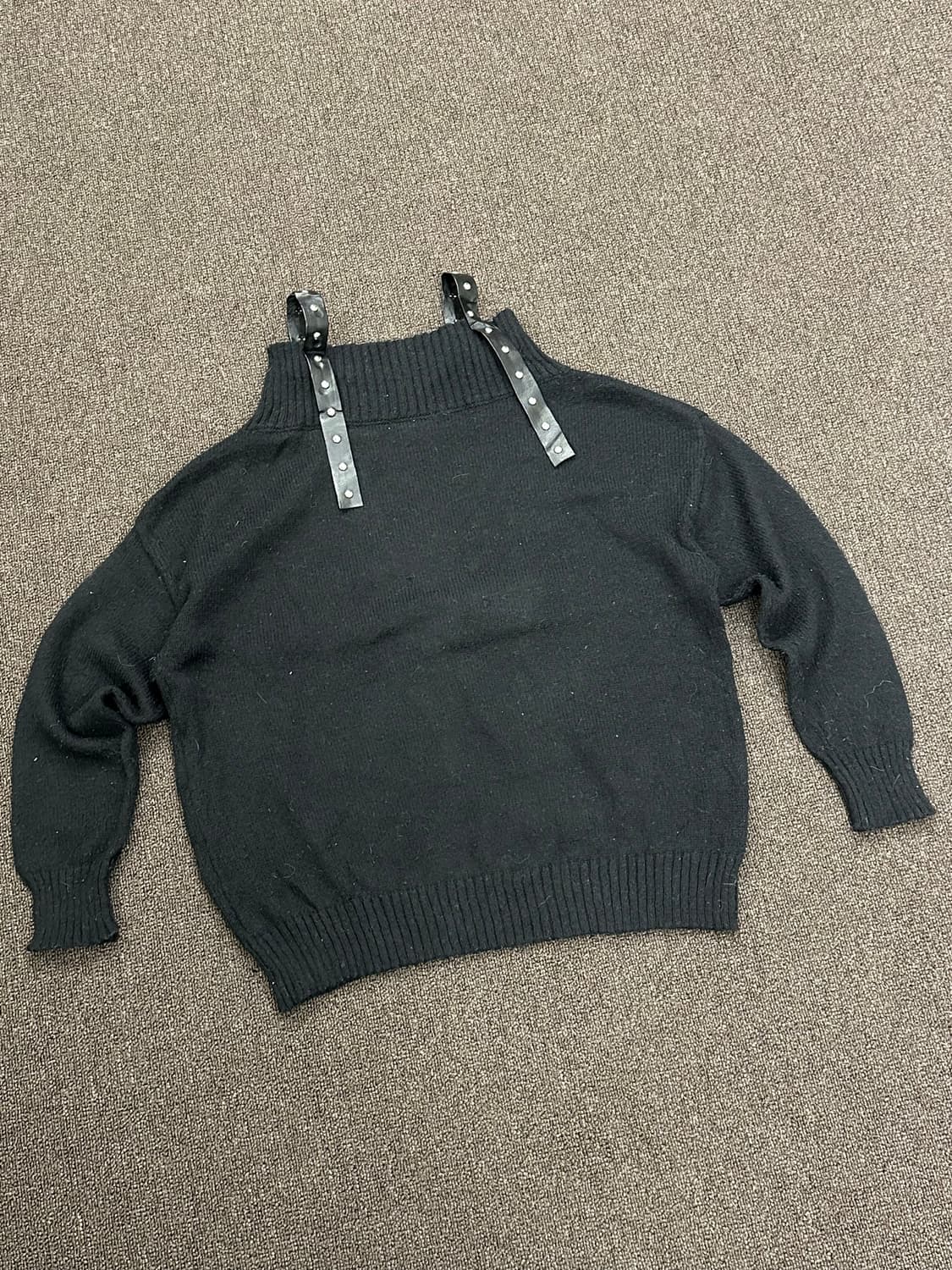 OS)Black Queen 펑크 여성 십자가 블랙 스웨터 상품이미지2