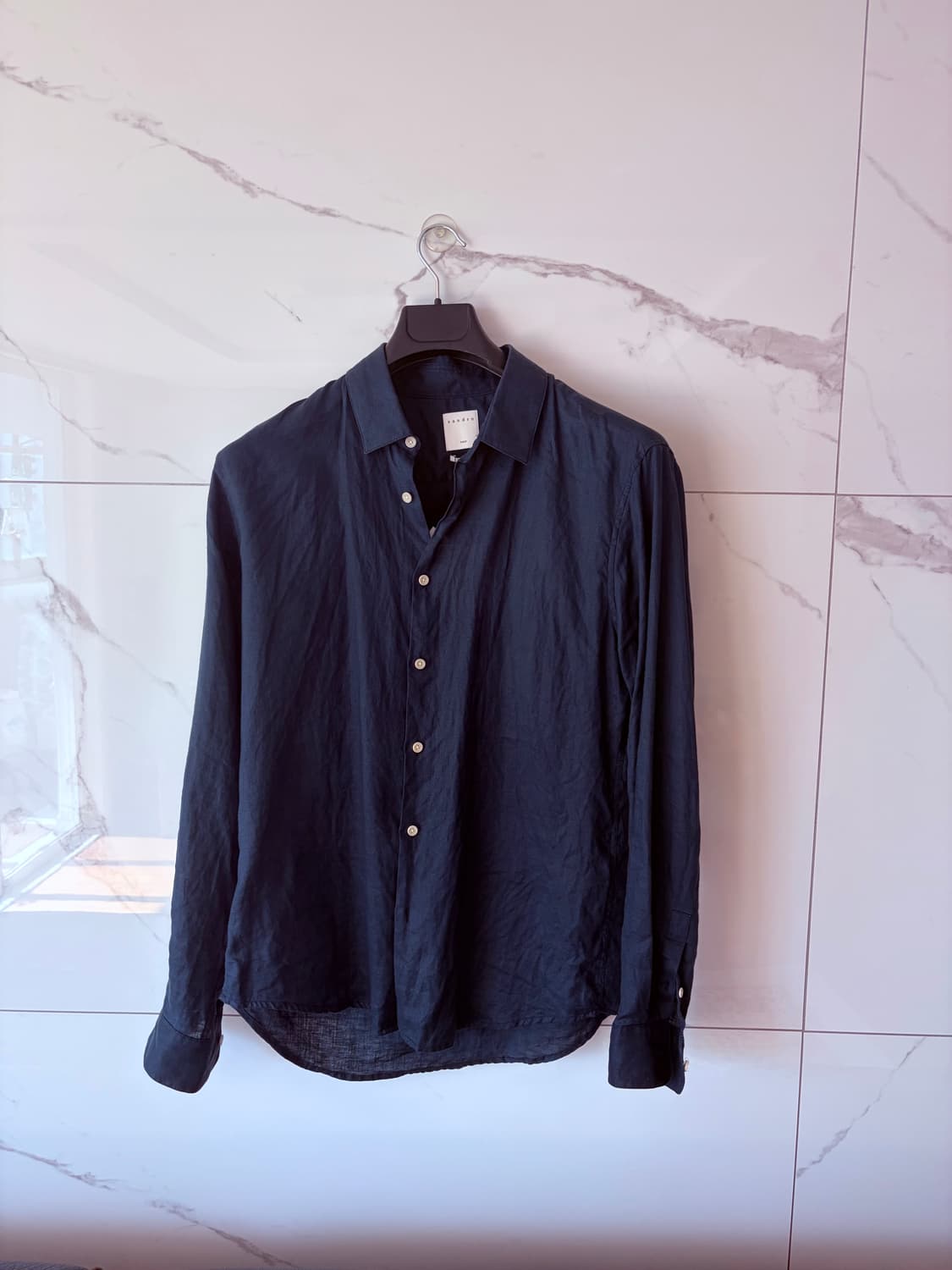 24ss 산드로옴므 데님 린넨셔츠 팔아요 상품이미지1