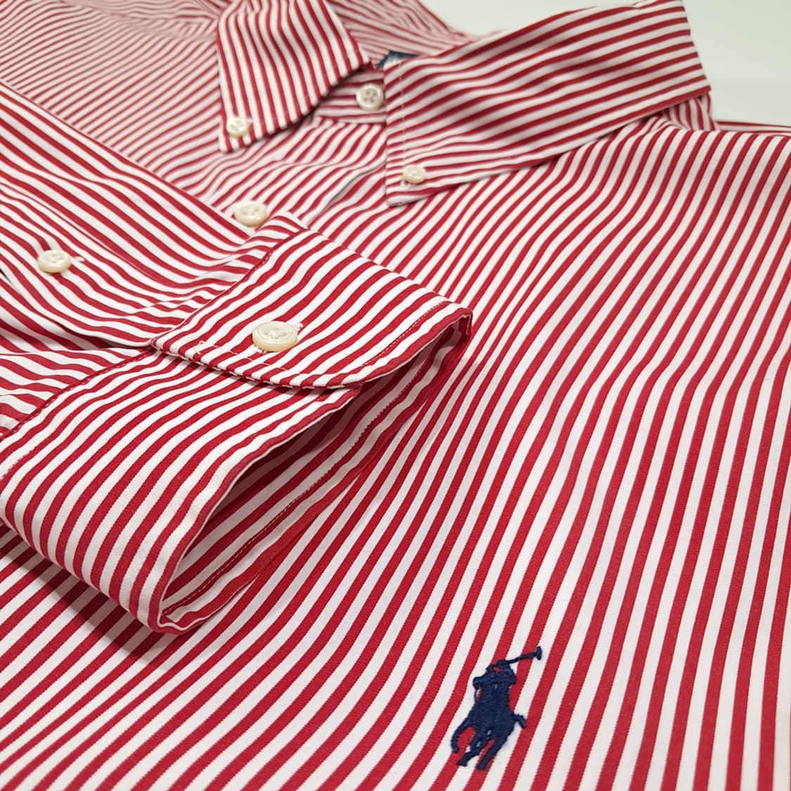 CL854 4XB 폴로 00s 박스핏 레드 스트라이프 셔츠 남방 상품이미지4