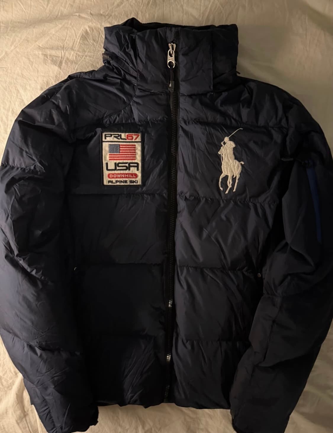 폴로 빅포니 성조기 패딩 네이비 상품이미지2