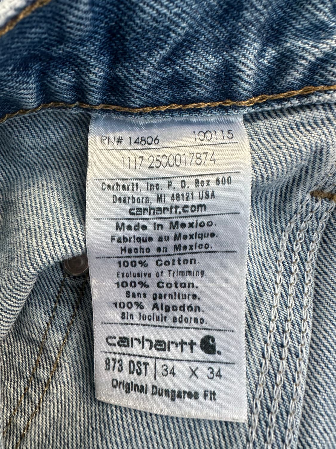 칼하트 b73 덩가리핏 더블니 34x34 상품이미지3