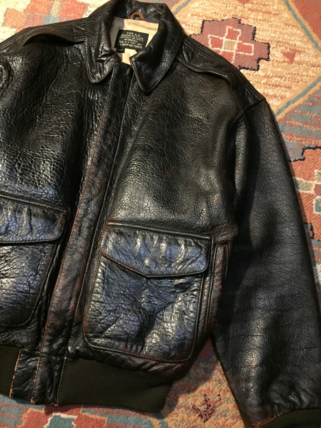 90‘s 아비렉스 a-2 레더자켓 상품이미지2