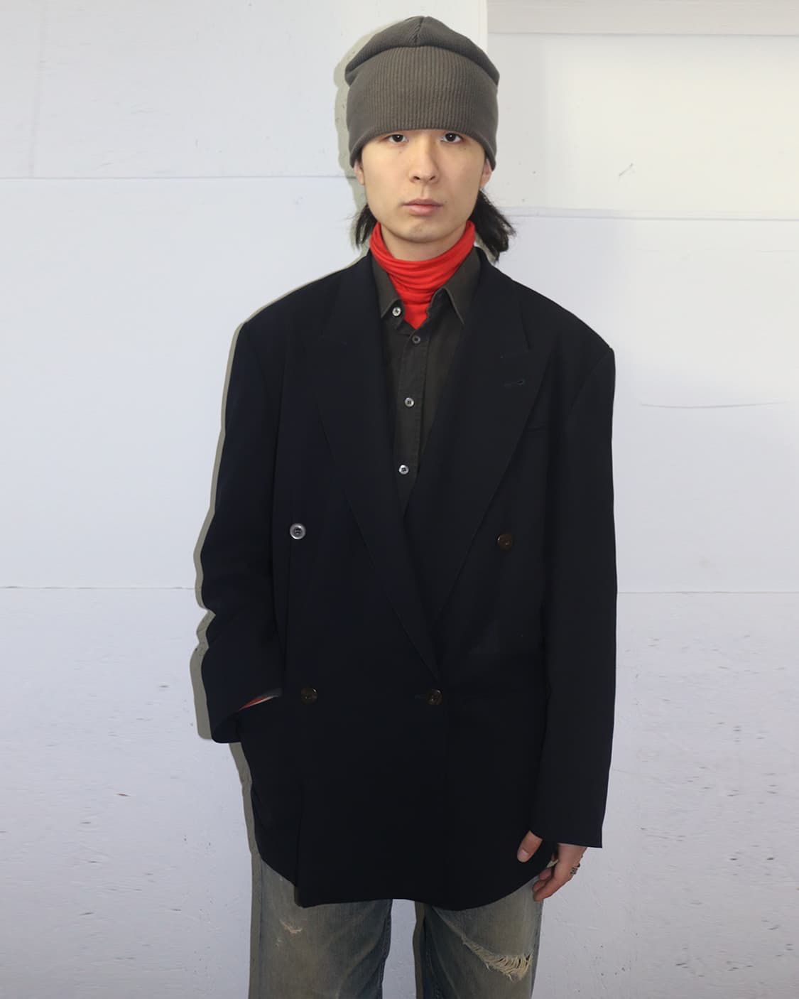 장폴고티에 오버사이즈 블레이저 네이비 상품이미지1