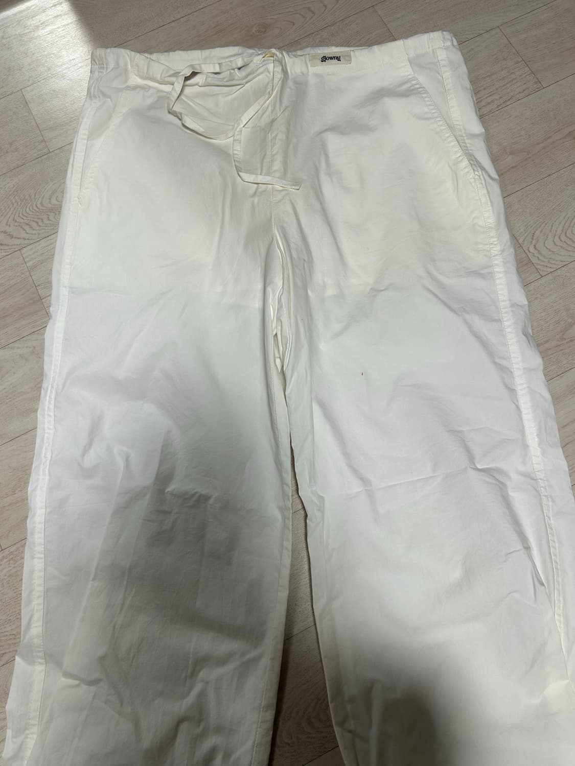 글로니 glowny 화이트 코튼팬츠 상품이미지1