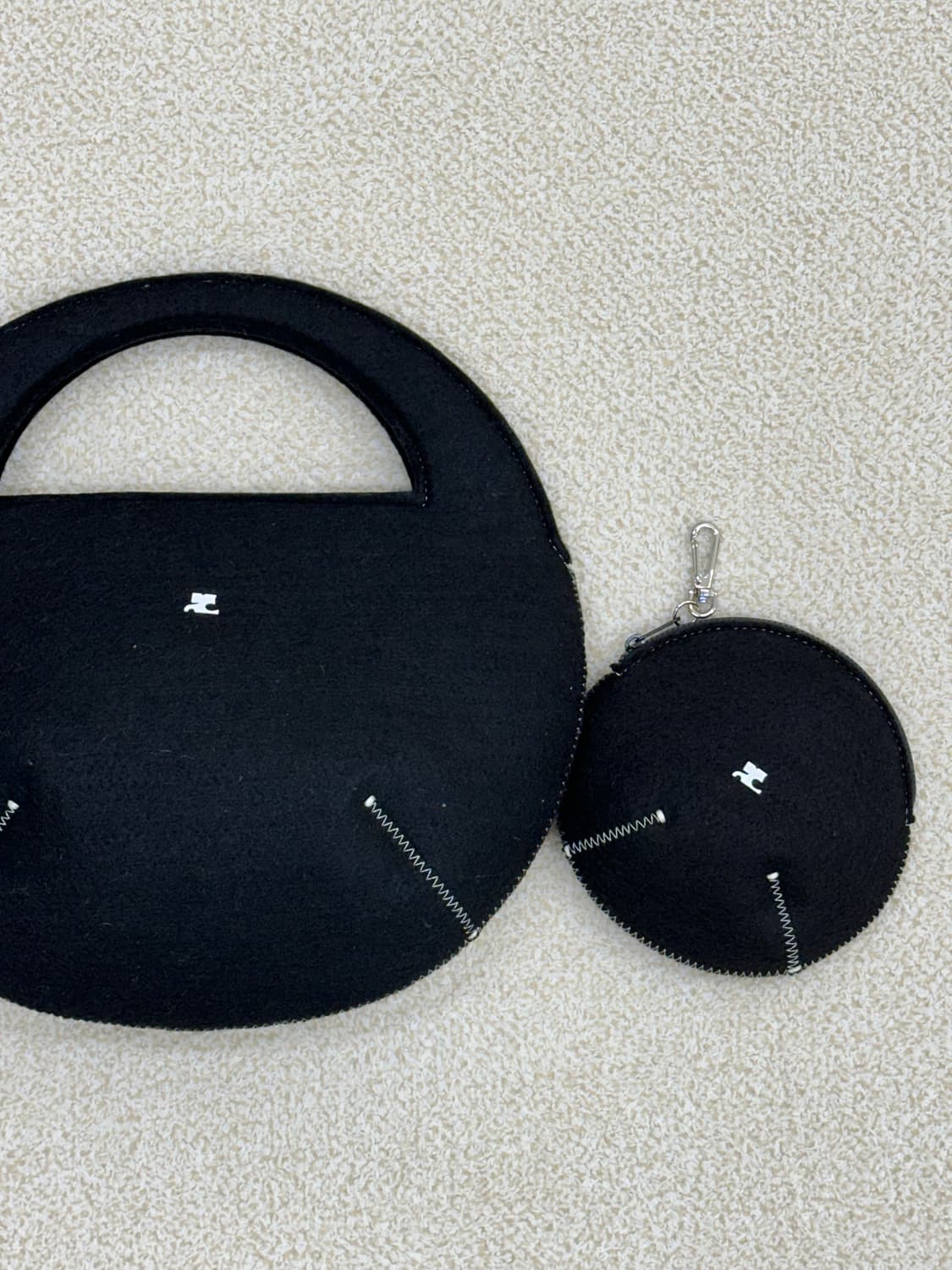 꾸레쥬 펠트 토트백+파우치 세트 상품이미지2