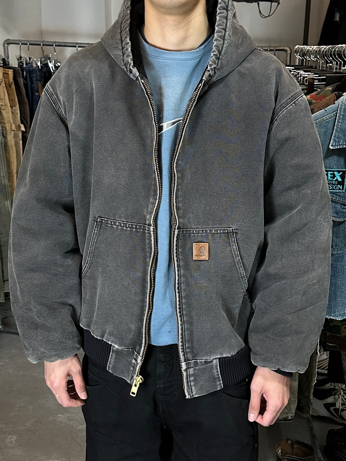 OG 칼하트 J130 BLK 액티브 자켓 칼하트 후드 자켓 상품이미지10