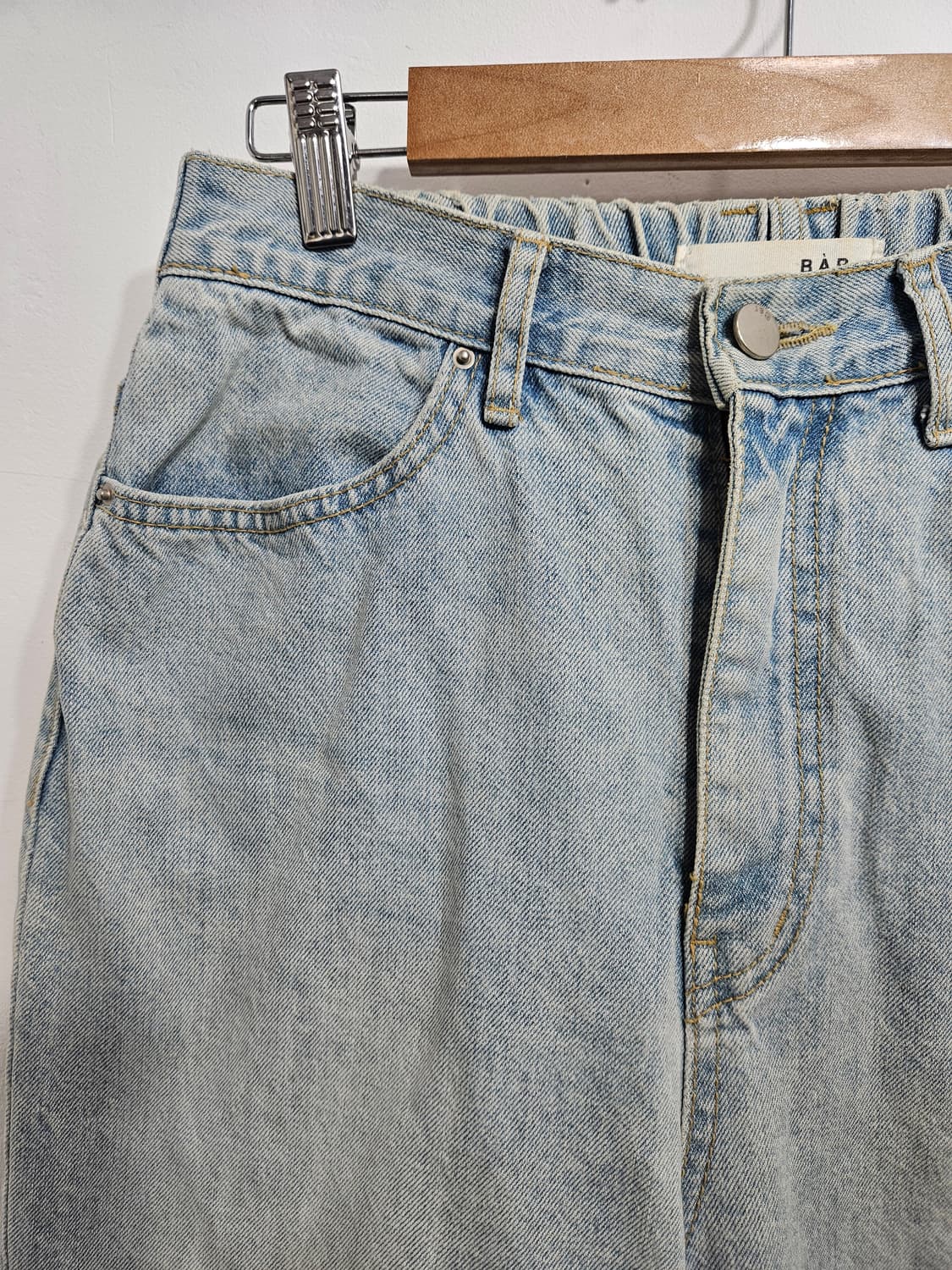 뒷밴딩와이드 아이스 데닝 팬츠 M 상품이미지5