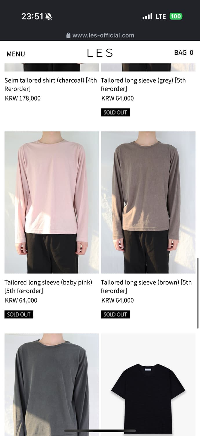 les 롱슬리브 구매 (전사이즈, 전색상) 상품이미지1