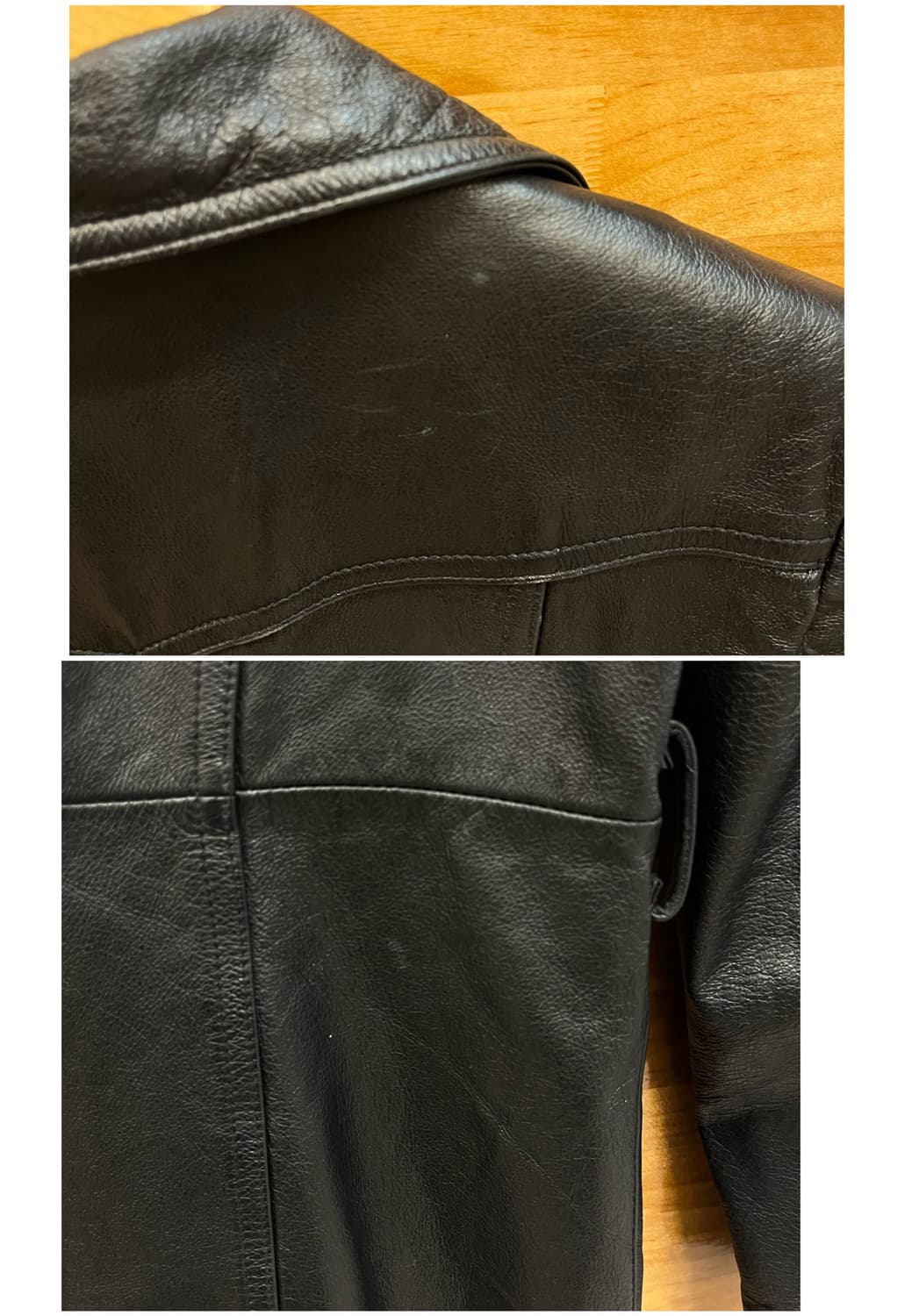 빈티지 소가죽 레더 롱 자켓 블랙 55 #csz2836 상품이미지10