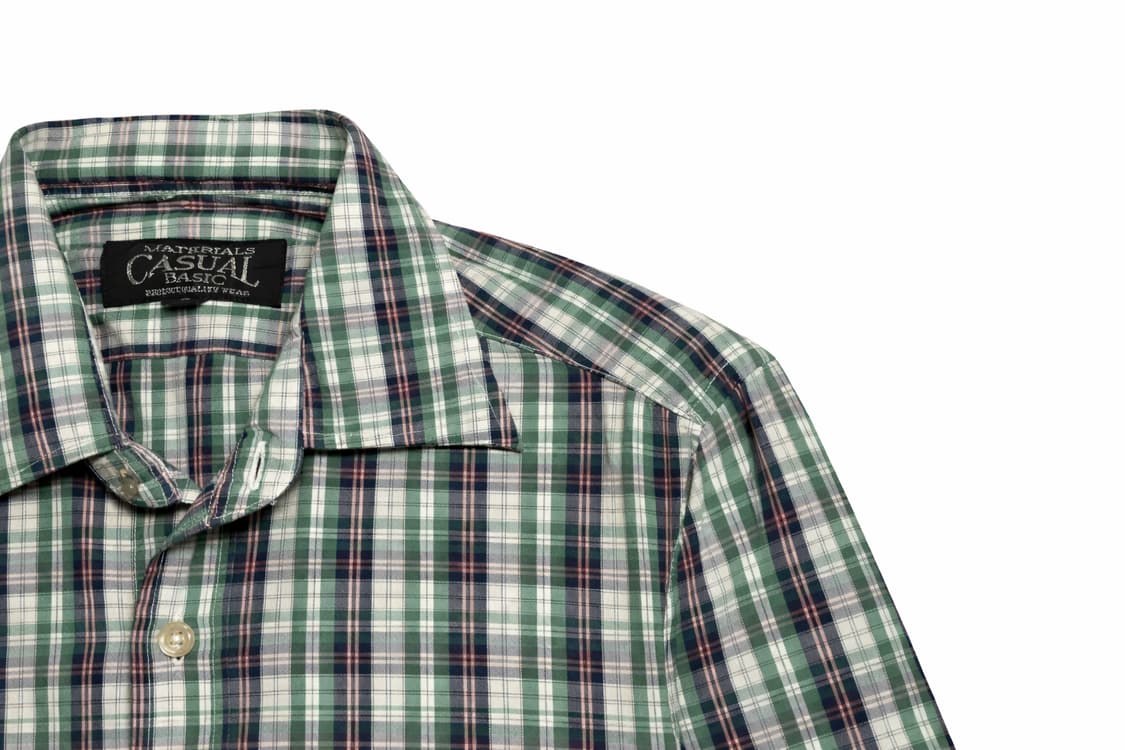 JPN 일본 빈티지 y2k 모리걸 아메카지 그린 체크 셔츠 포켓 남방 M 상품이미지5