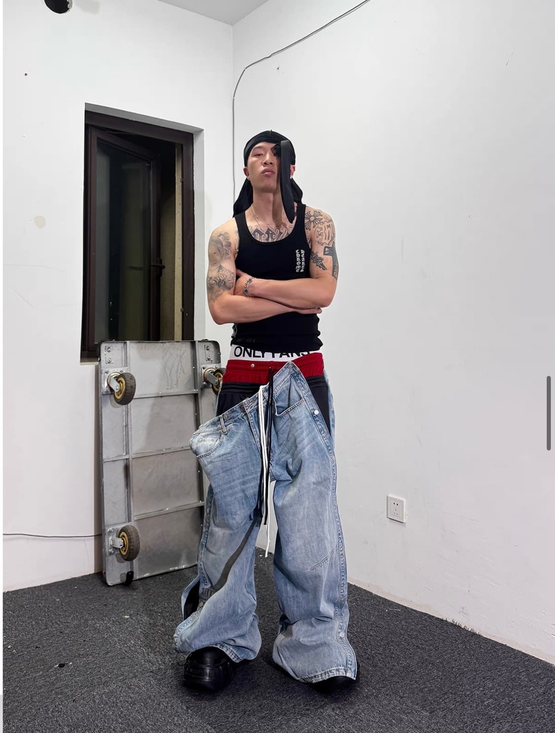 콰스 새깅 바지 상품이미지4