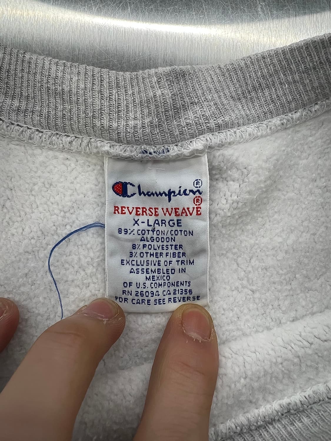 챔피온 라이트 그레이 리버스 위브 스테이츠맨 호바트 크루넥 스웨트 셔츠 상품이미지7