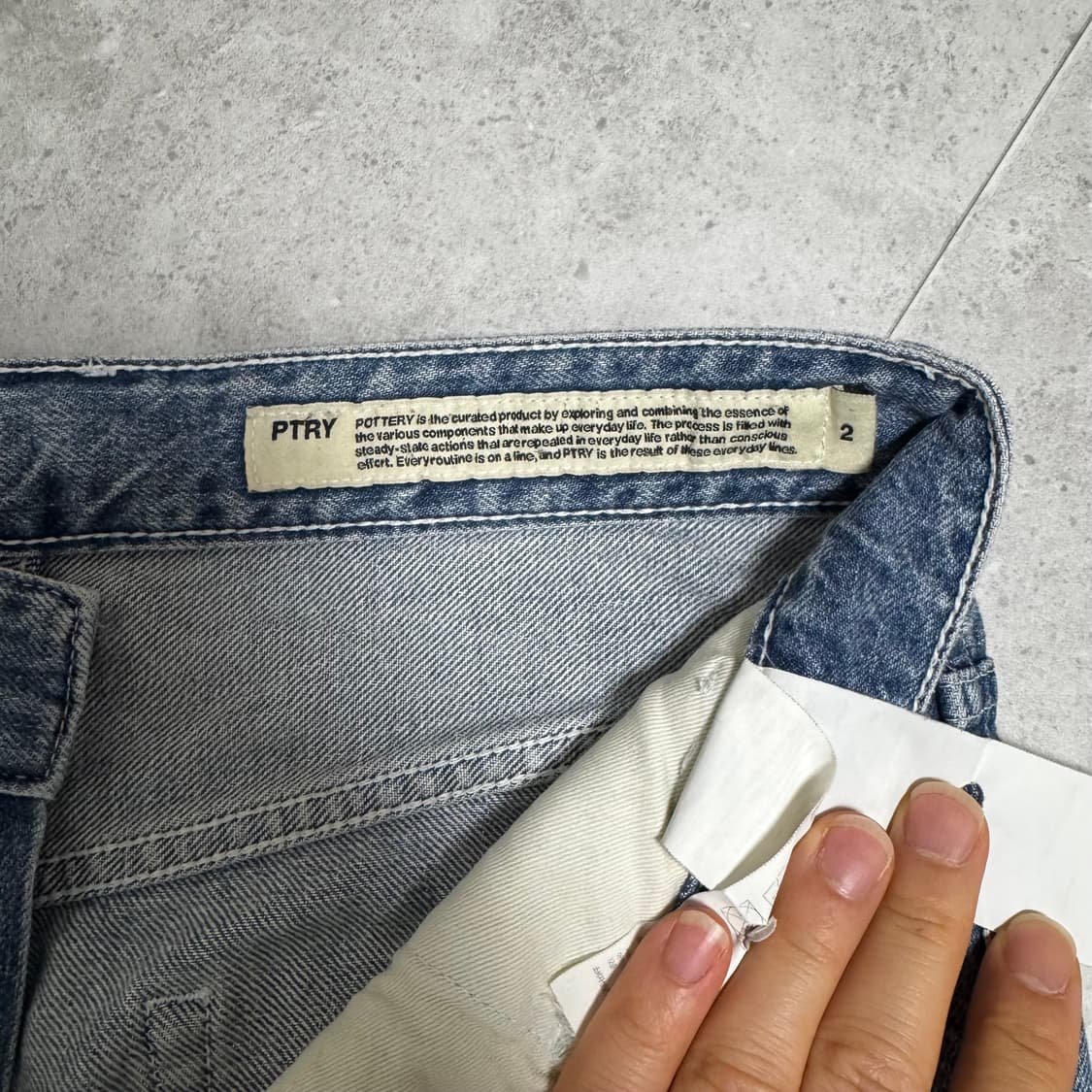 (2) 포터리 데님 팬츠 미드블루 상품이미지3
