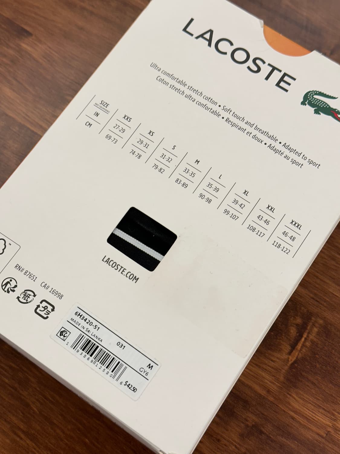[새제품] 라코스테 코튼 스트레치 드로즈 3팩 블랙 M 상품이미지3