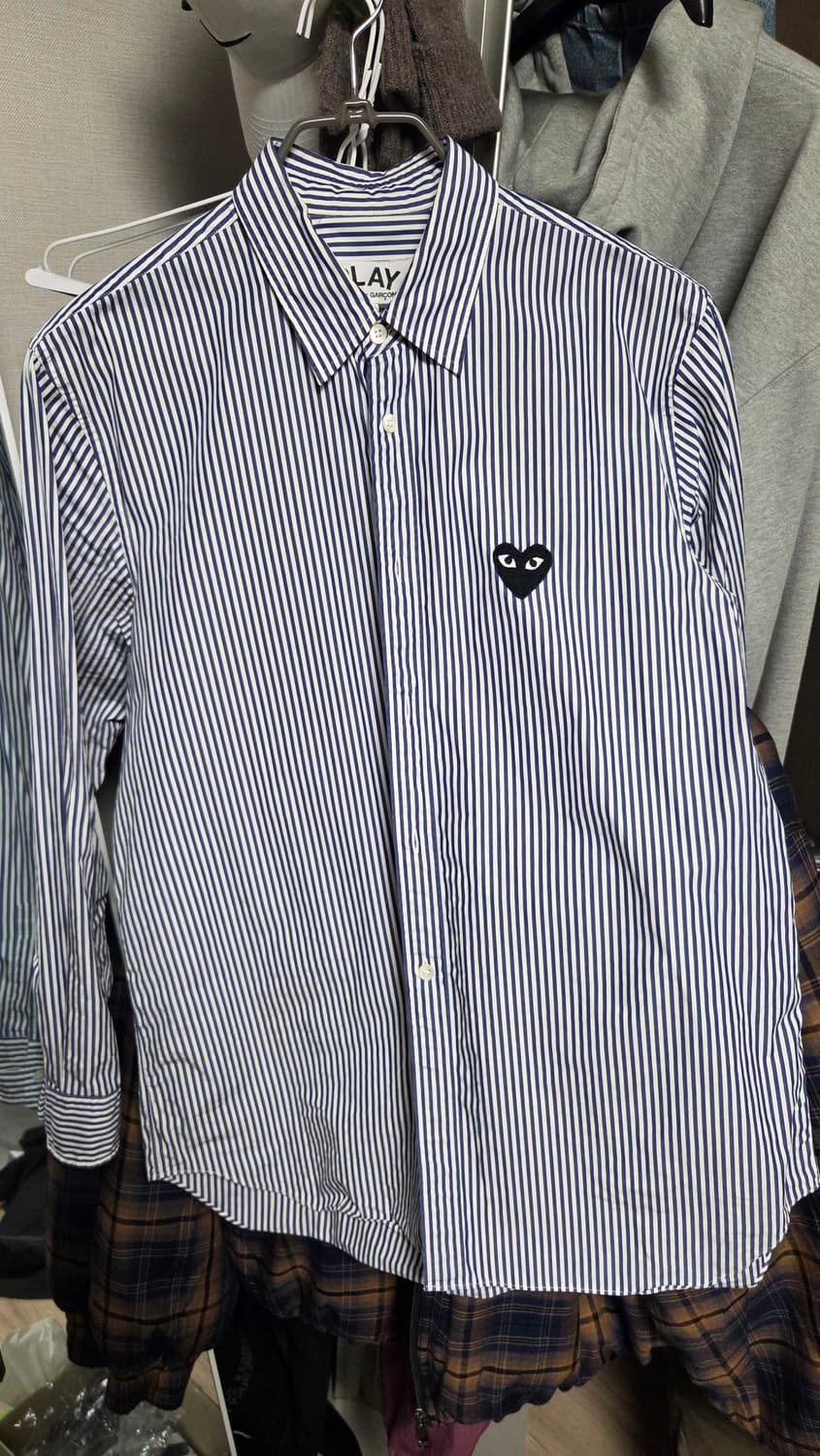 꼼데가르송 play 스트라이프 셔츠 m 블랙와펜 상품이미지1