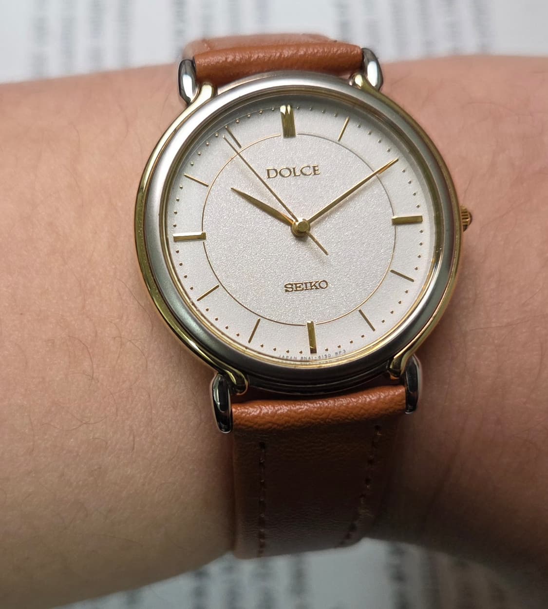 레어] 빈티지 세이코 돌체 화이트 스파클 다이얼 논데이트 슬림쿼츠
 상품이미지8