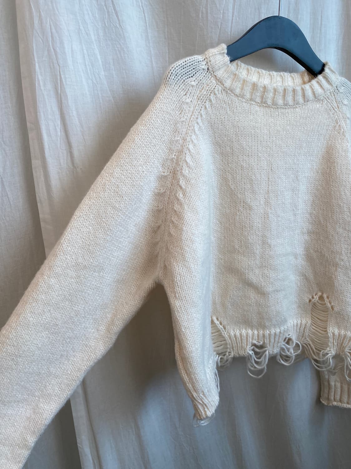 화이트 데미지 니트(L) 상품이미지6