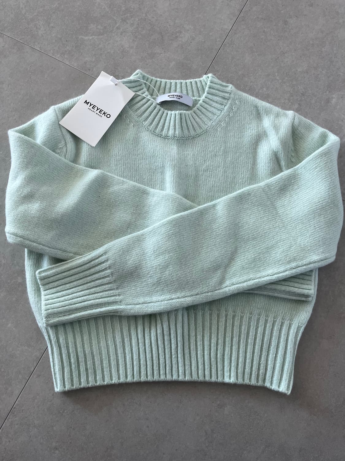 마이아이코 크롭 캐시 니트 민트 상품이미지8