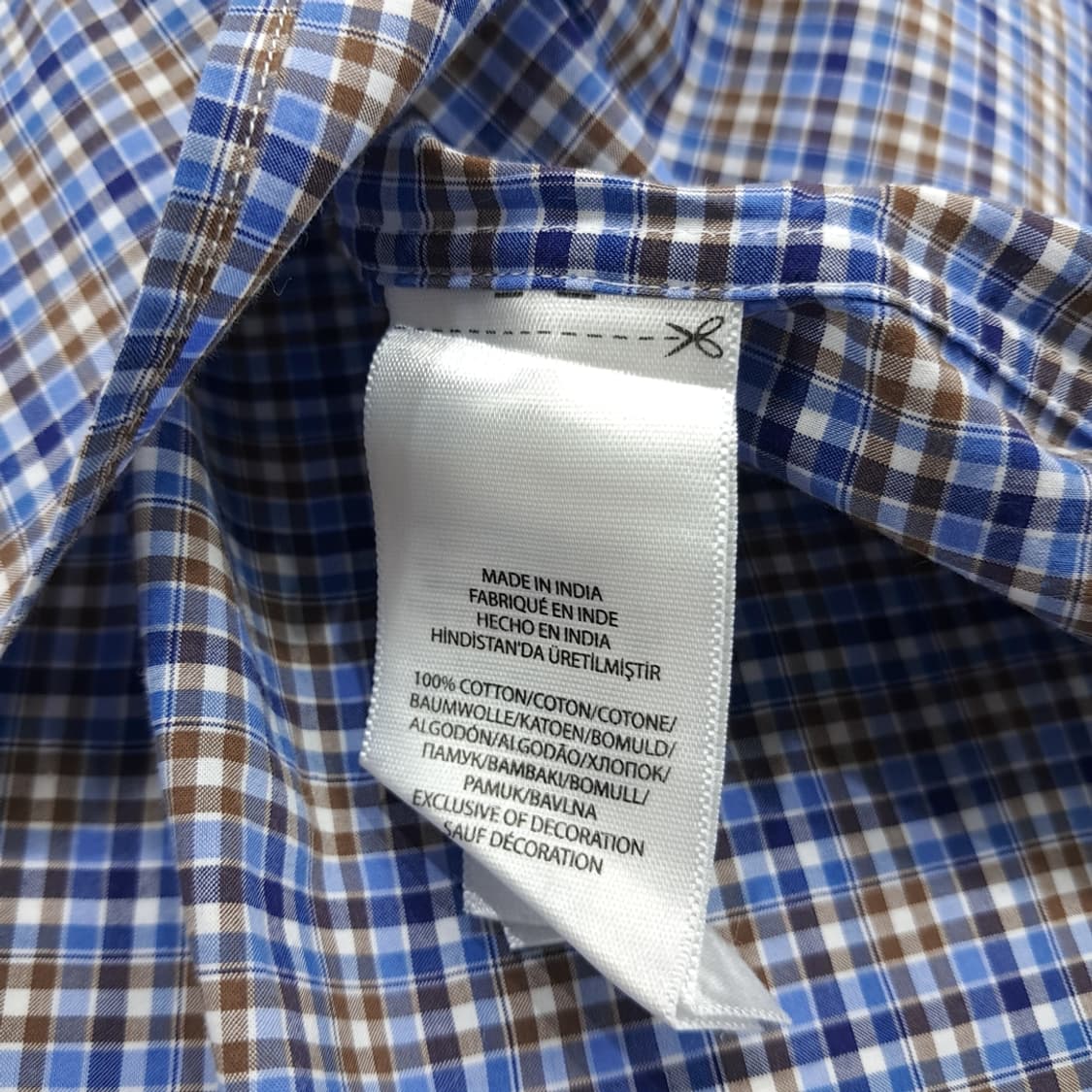 CN788 3XB 폴로 랄프로렌 네이비브라운 스몰타탄체크 긴팔 셔츠 남방 상품이미지6
