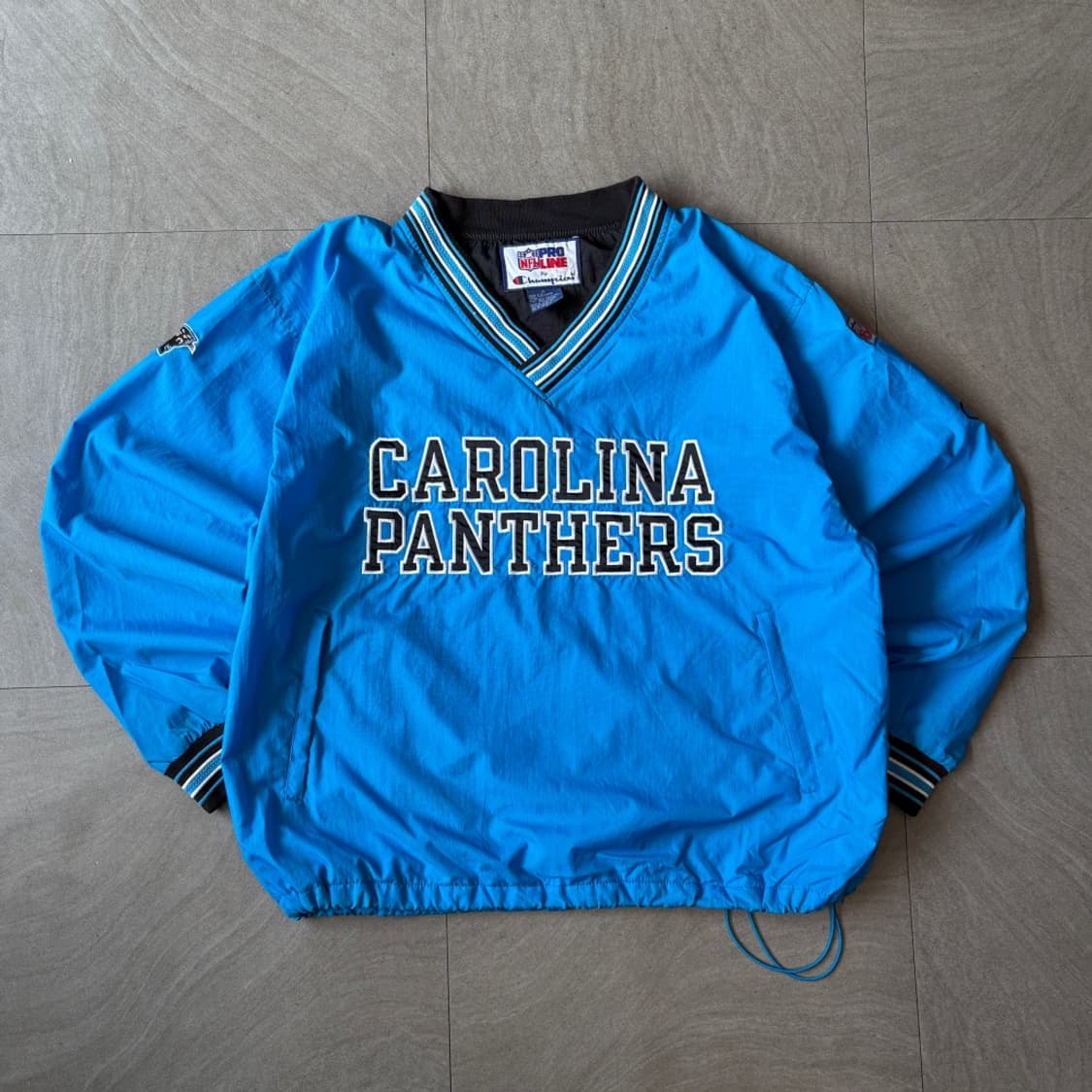 90년대 생산 NFL 프로 라인 바이 챔피온 블랙 나일론 웜업 상품이미지1