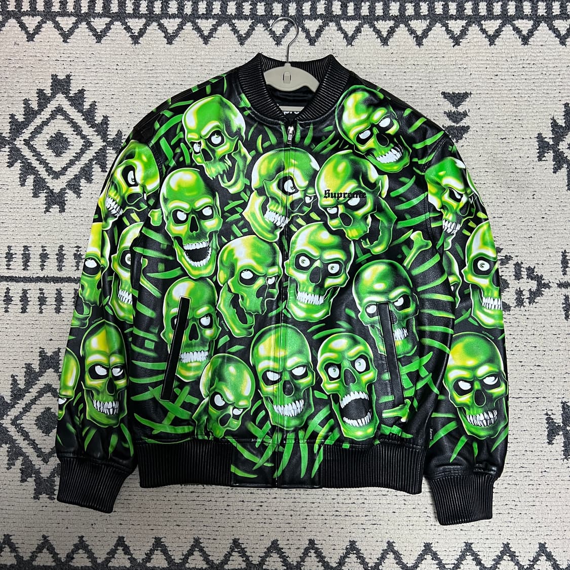 2018 슈프림 스컬파일 리얼레더 자켓 M 상품이미지1