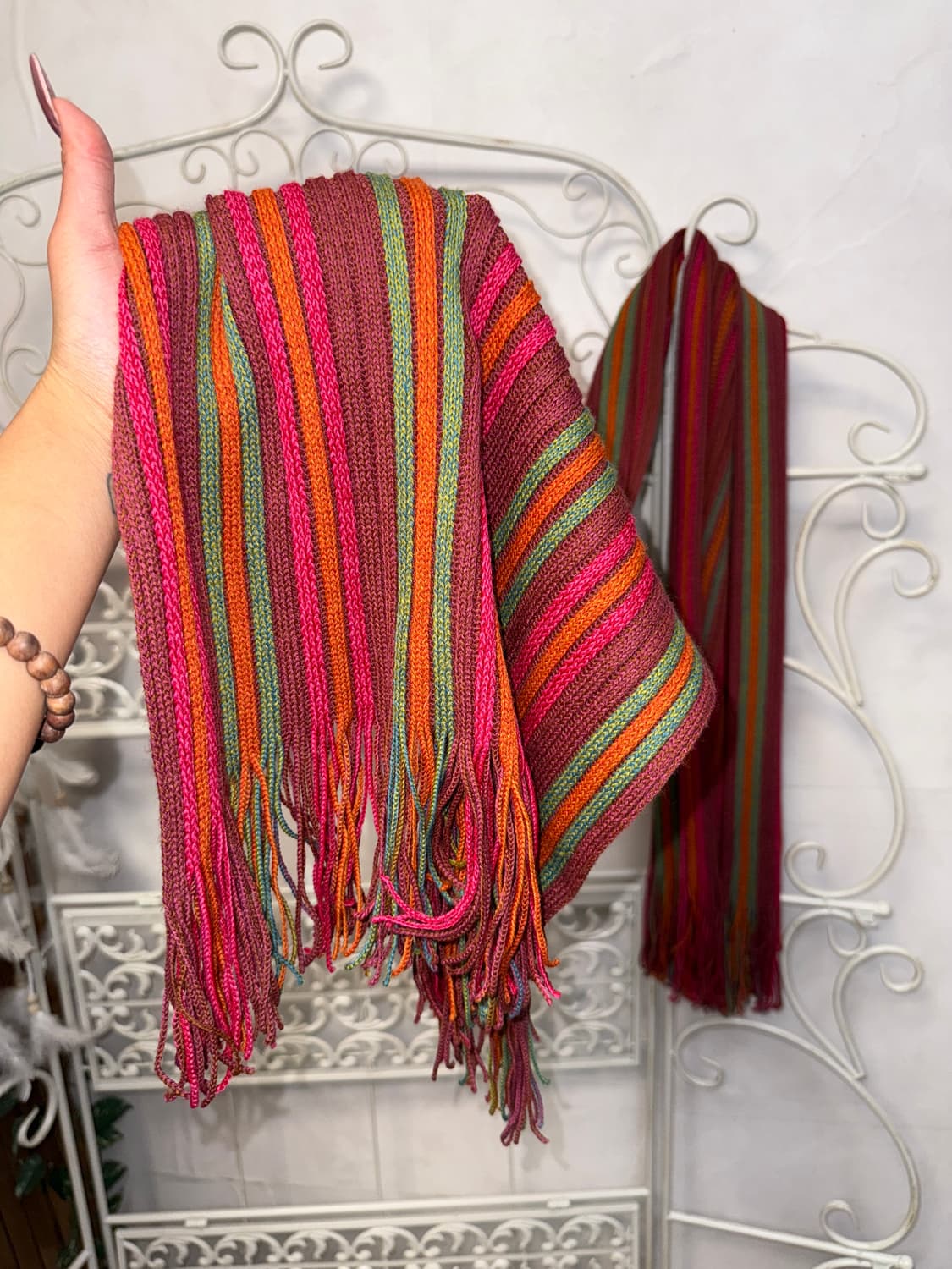 Vivid color mix stripe knit muffler 상품이미지4