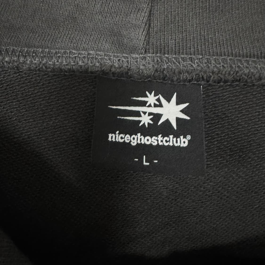 나이스고스트클럽 스타로고 후드집업 피그먼트챠콜 상품이미지3