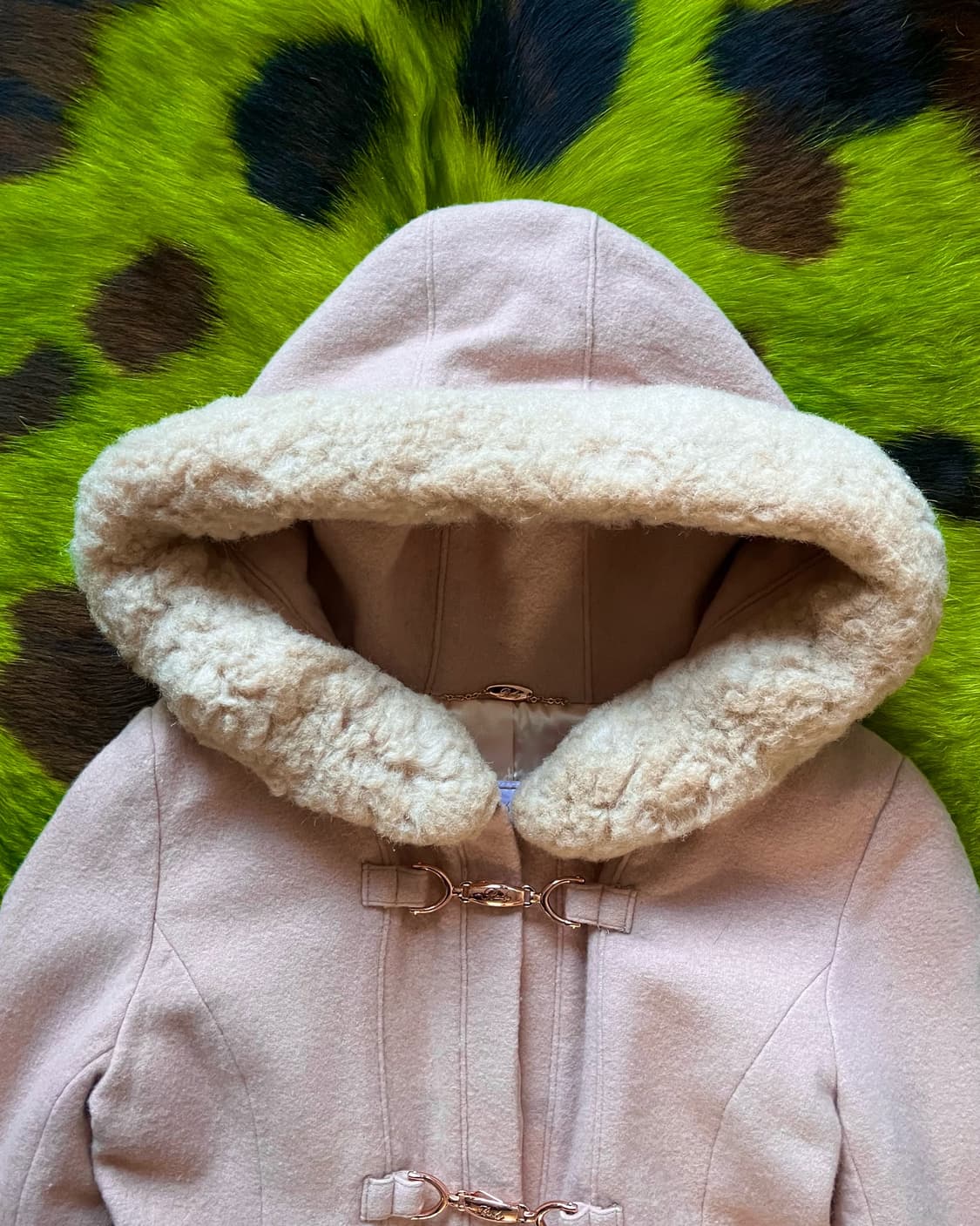 Rady レディ Pink Fur Hood Buckle Wool coat 상품이미지5