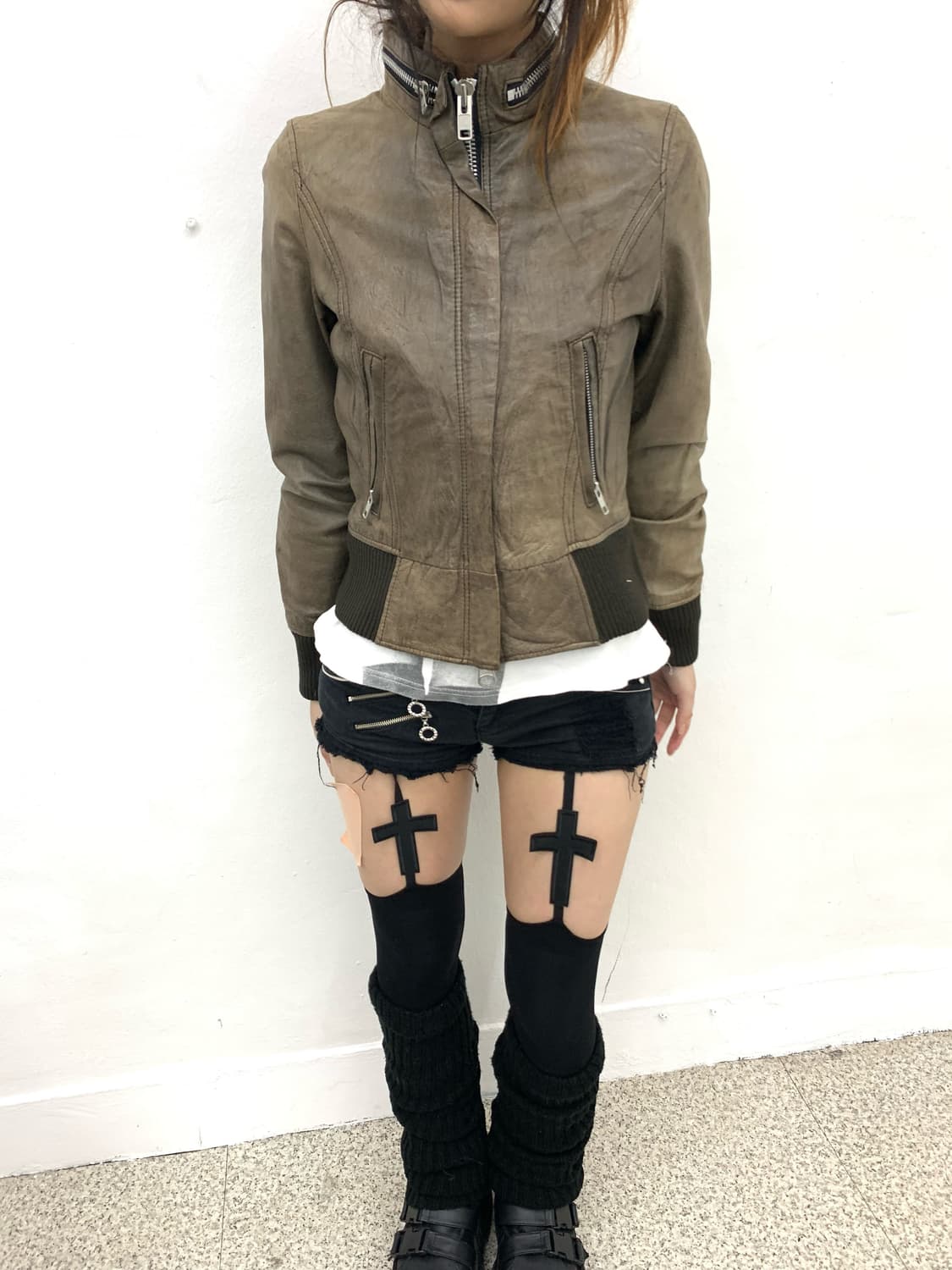 Rusty lambskin leather jacket  상품이미지3