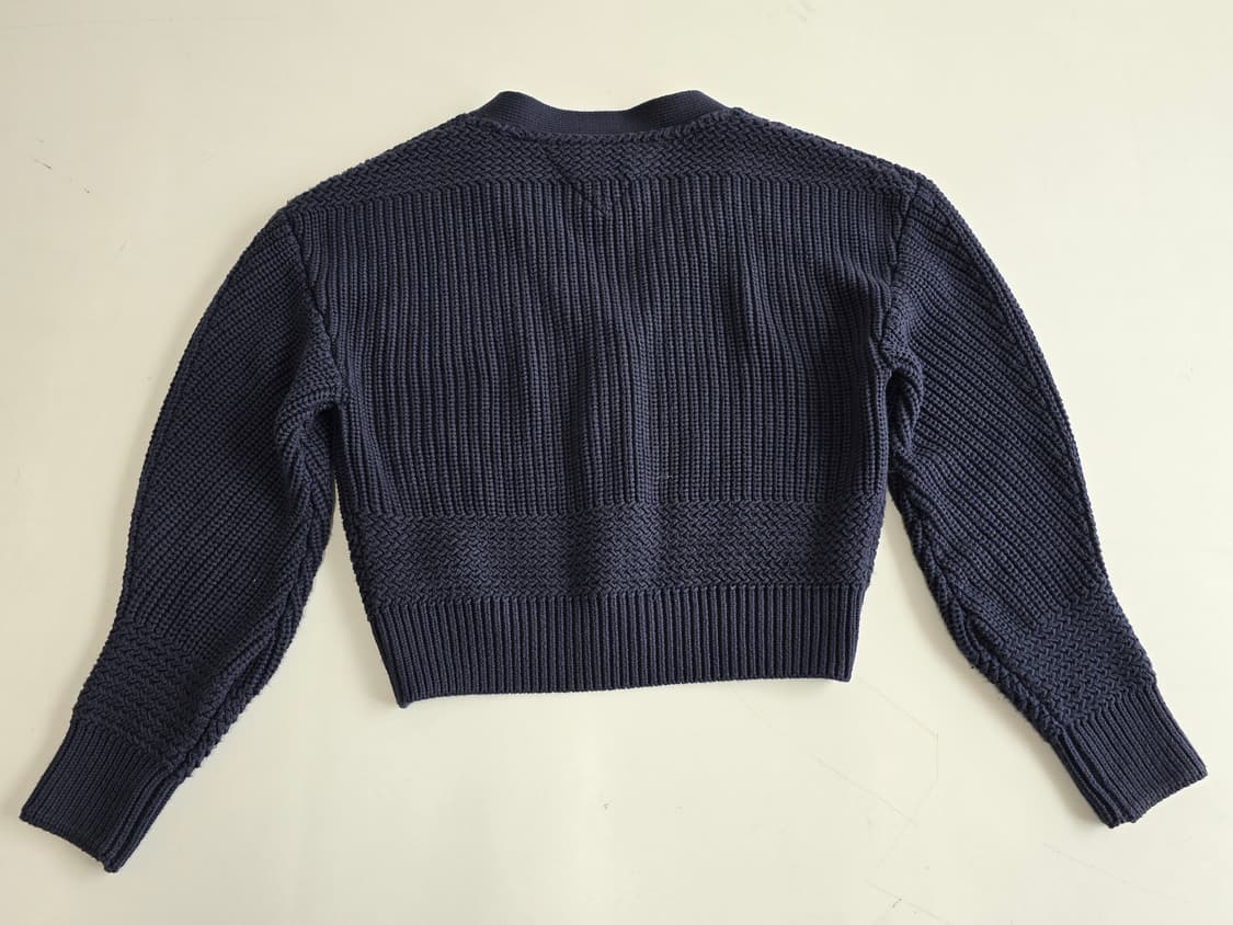 타미진스 브이넥 크롭 가디건 네이비 XS 상품이미지2