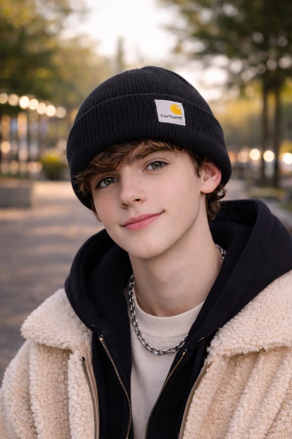 Carhartt 칼하트 클래식 로고 아크릴 비니 (블랙) 상품이미지1