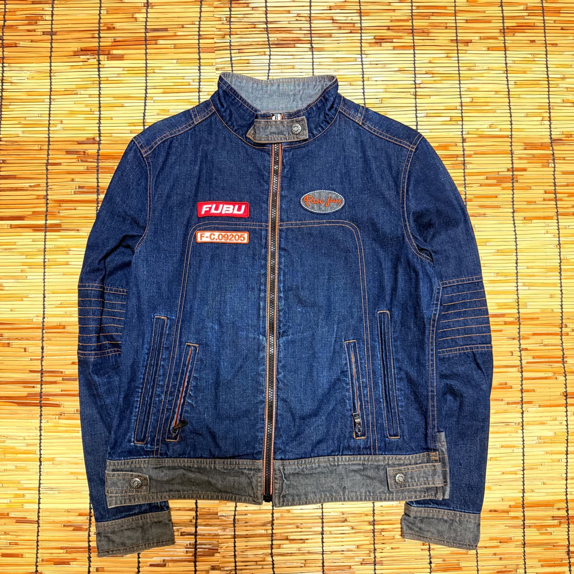 FUBU 후부 올드스쿨 데님 레이싱 자켓 L 상품이미지1